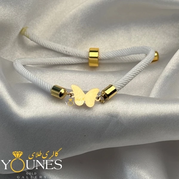 دستبند پروانه تو پر طلا لیزری